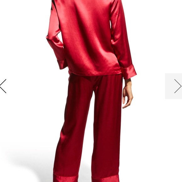 Neiman Marcus Two Piece Silk Pajama Set in Red - Picture 3 of 13